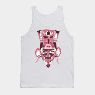 Pink and White African Mask 6 Tank Top